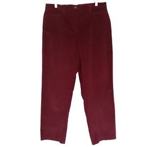 Briggs New York Womens Merlot Hidden Tummy Control Corduroy  Pants NWT, Size 10